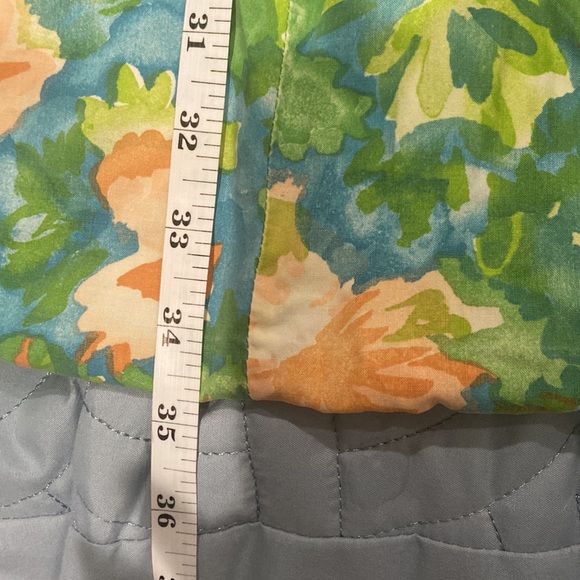 Vintage blue, green and peach flowers dress. Med - Picture 6 of 7